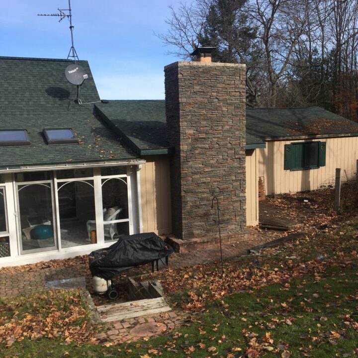 Stratford faux stone DIY home chimney