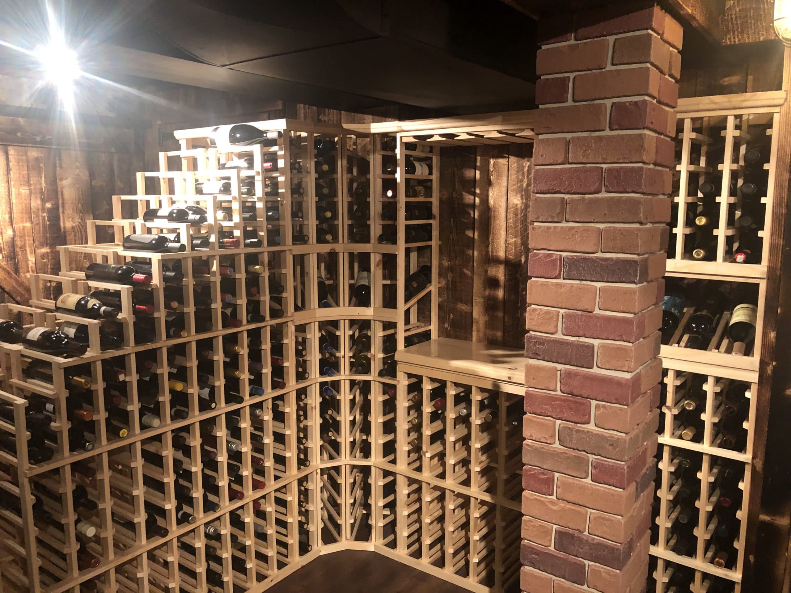 Wine rack and brick columns