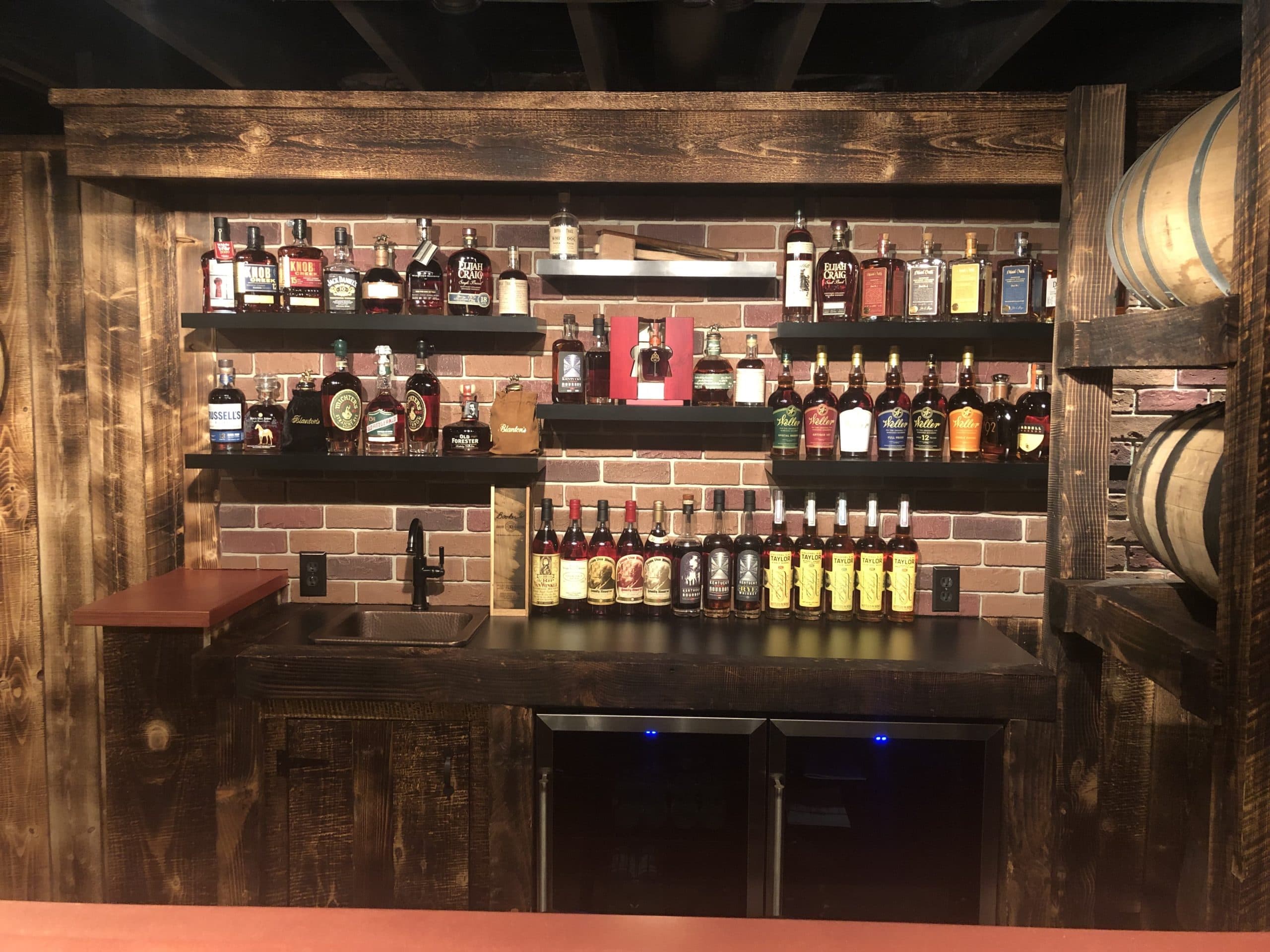 brick veneer basement bar