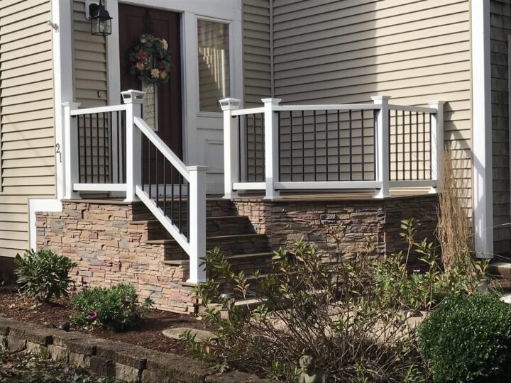 Desert Sunrise Stone Veneer Front Porch Wainscoting & Stair Risers