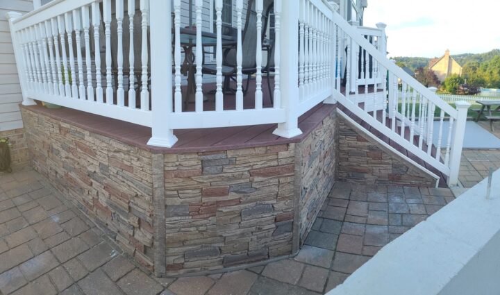 A DIY Porch Wainscoting project using our Desert Sunrise Stacked Stone panels.