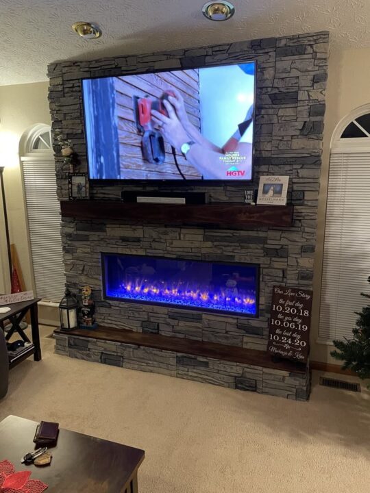 Northern Slate wall mounted electric fireplace design ideas