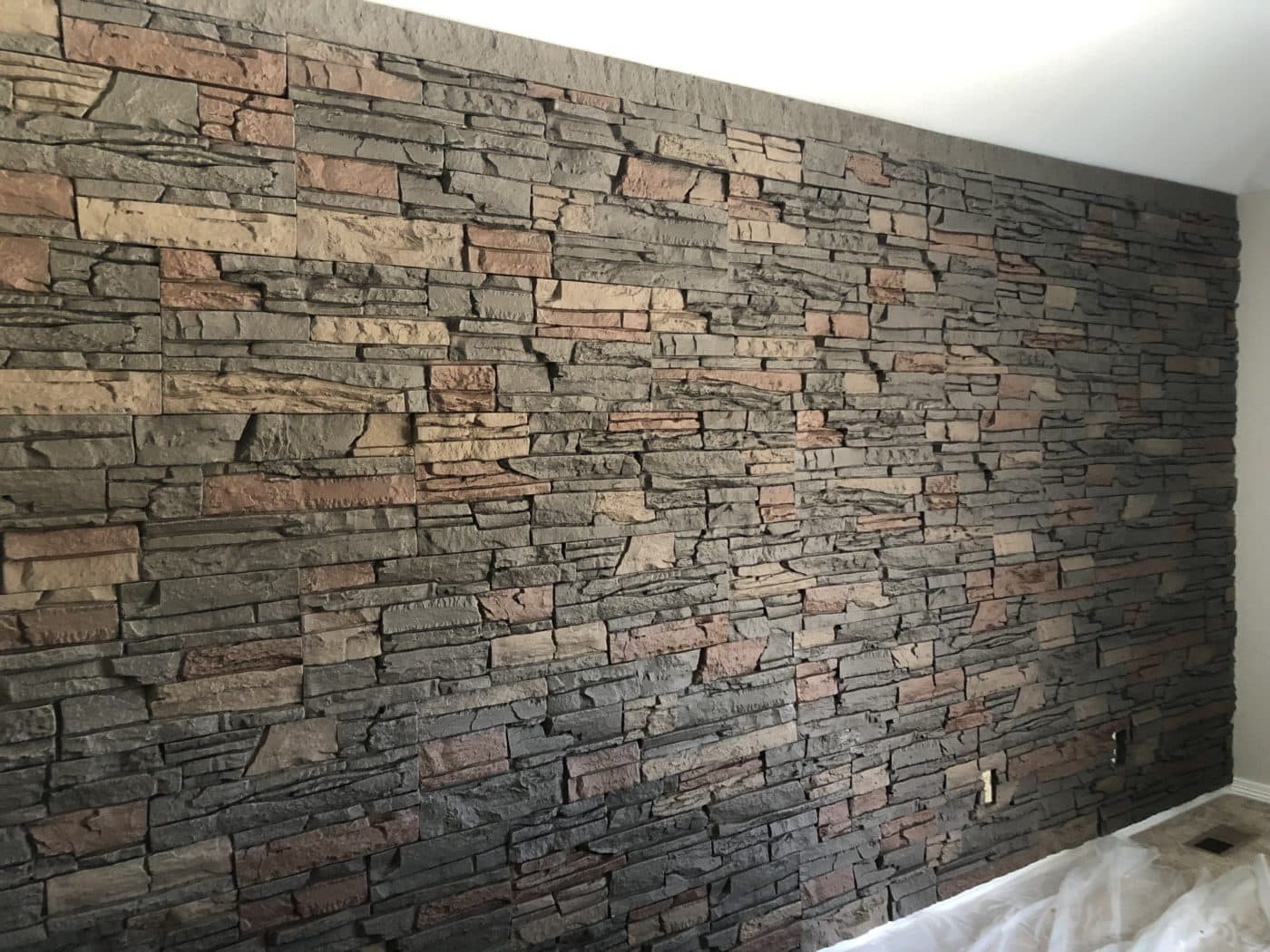 Stratford faux stone bedroom accent wall