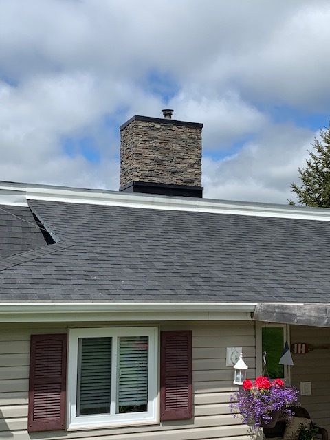 Kenai stone veneer DIY home chimney