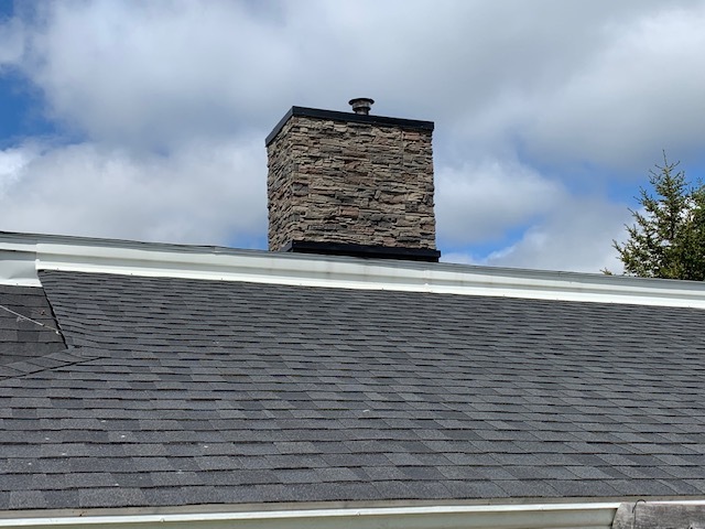 stone veneer DIY home chimney