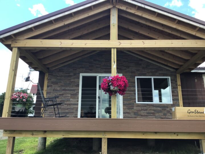 After Kenai Faux Stone Porch Siding