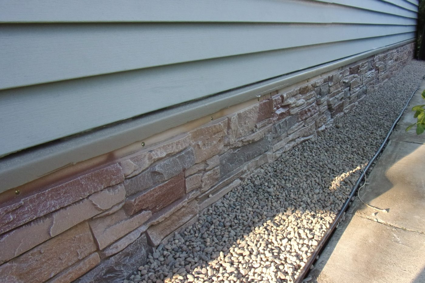 A home exterior skirting project using our Desert Sunrise Stacked Stone panels.