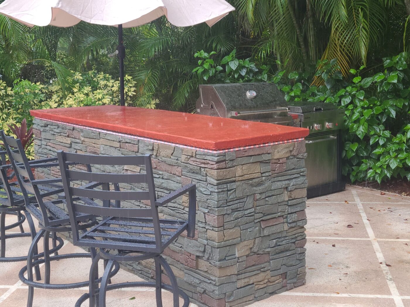 Faux Stone BBQ Station