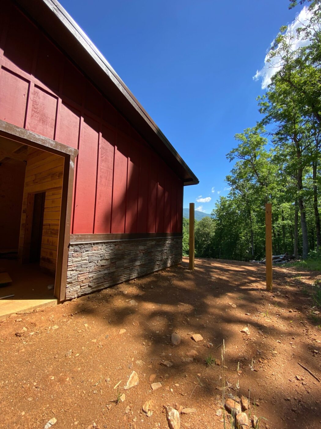 faux stone barn wainscoting