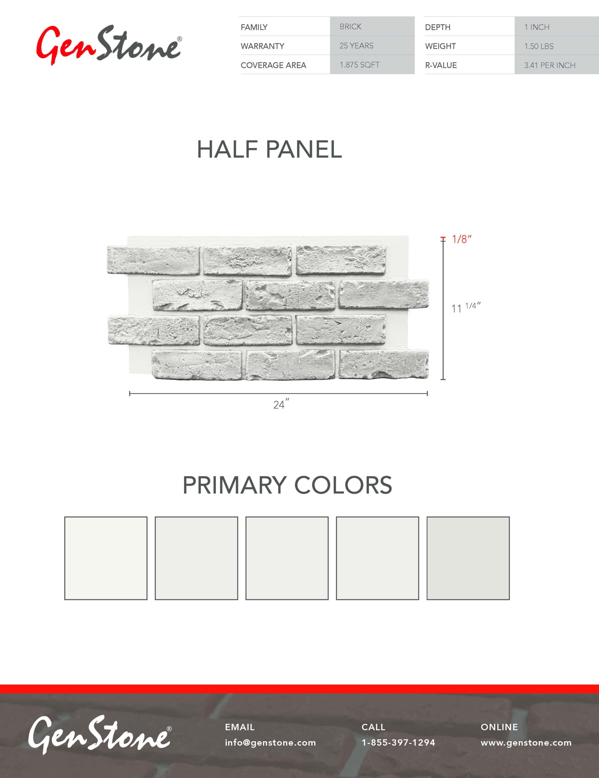 2022 White Brick System - Half Panel