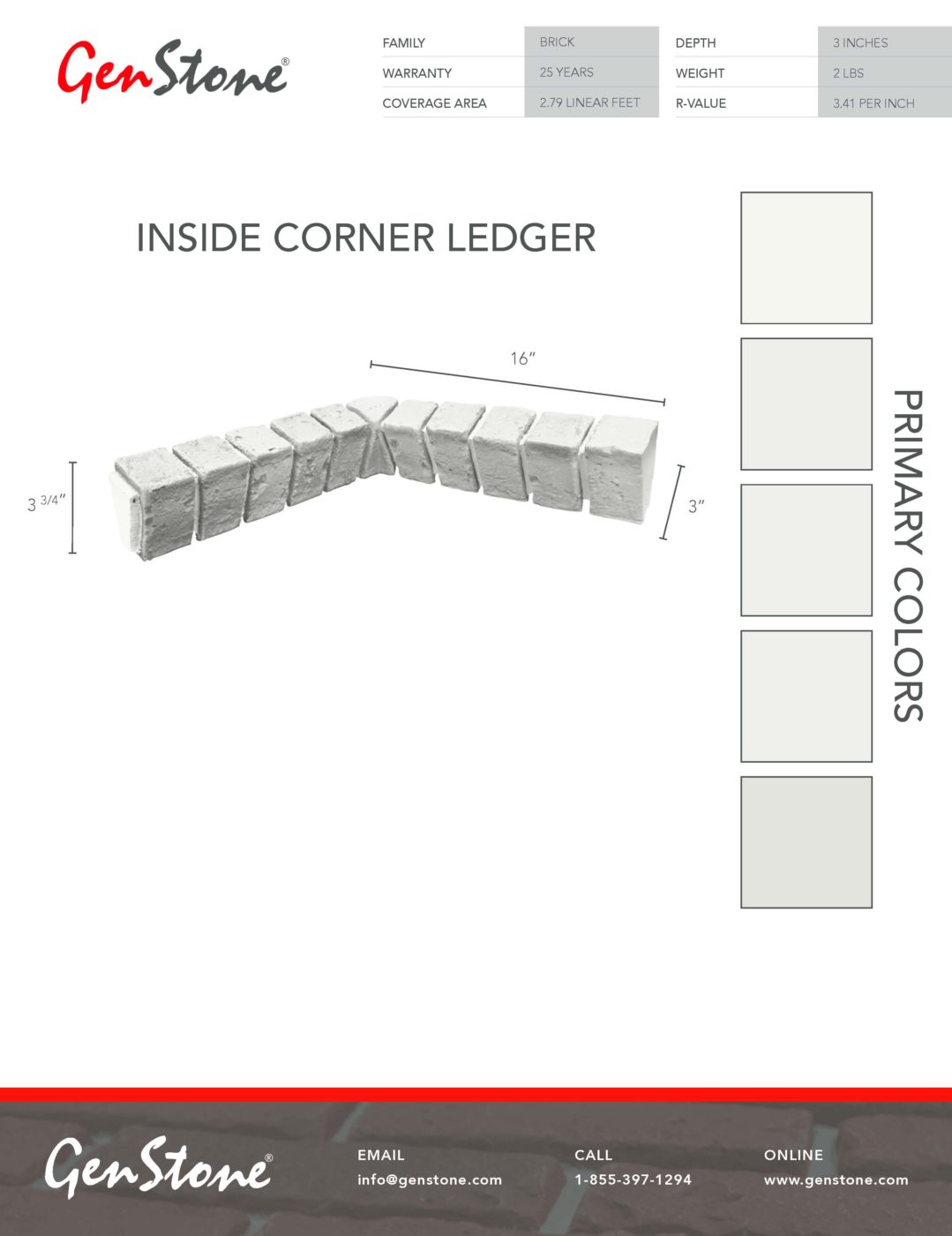 White Inside Corner Ledger