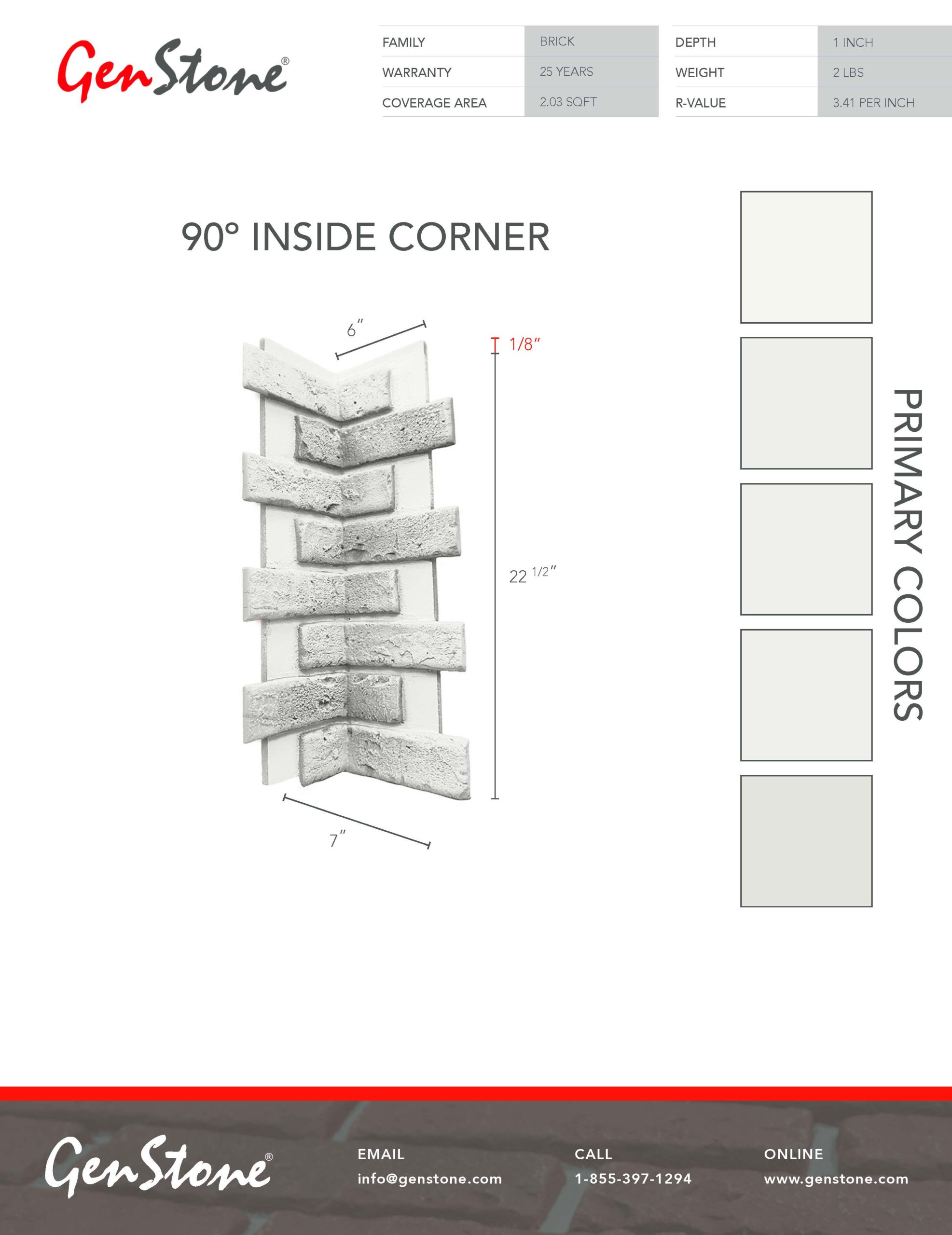 2022 White Brick System - Inside Corner