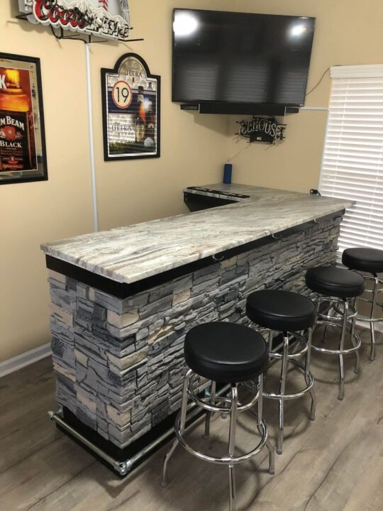 DIY Northern Slate Faux Stone Bar