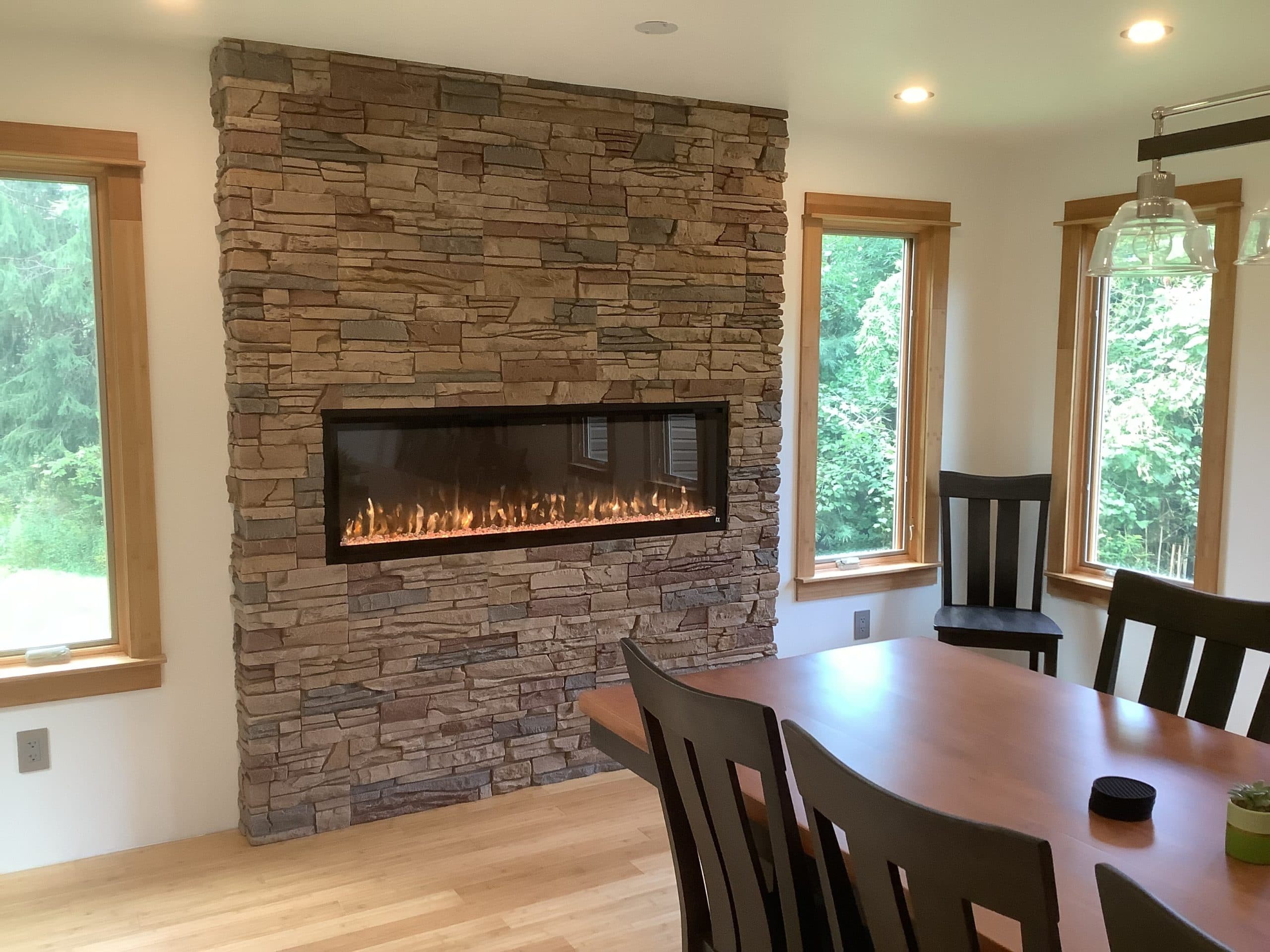 Faux Stone Dining Room Electric Fireplace