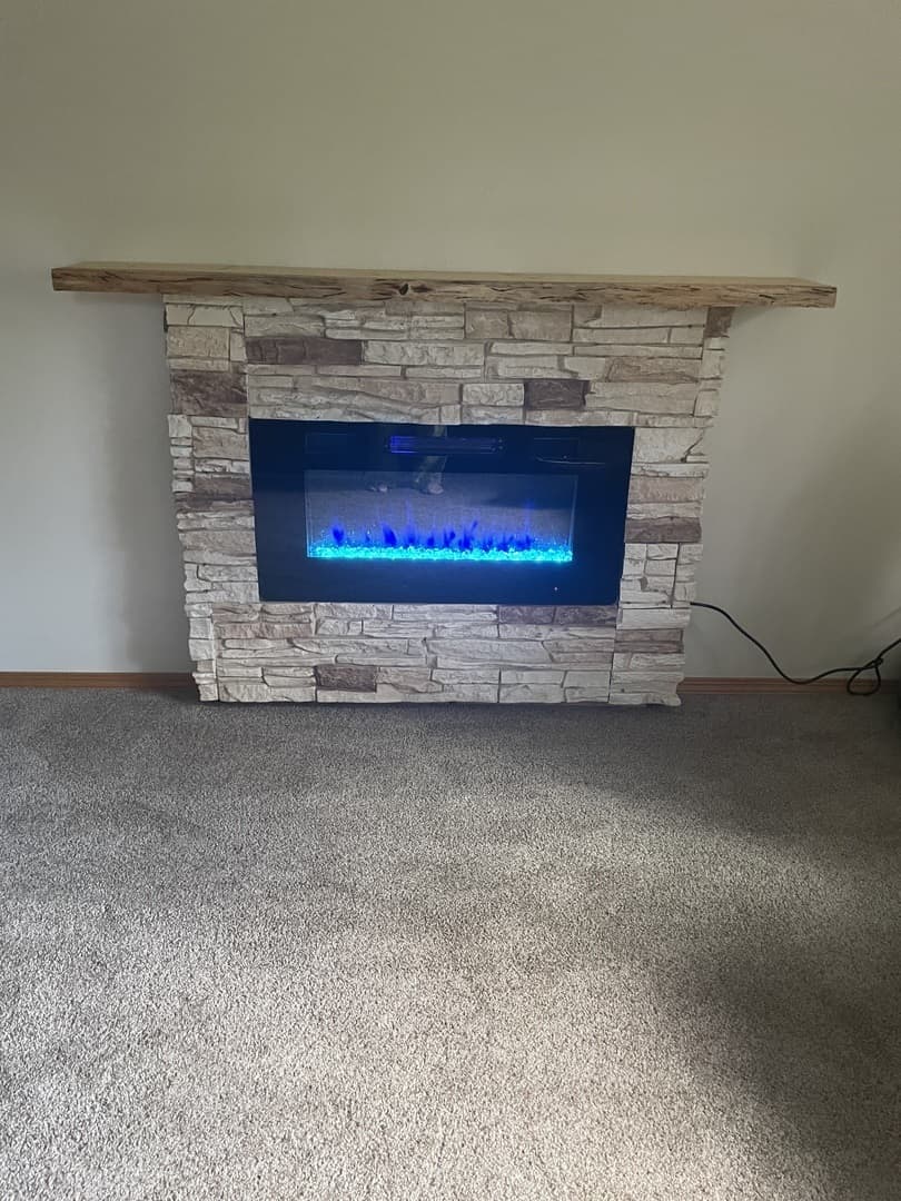 Vanilla Bean Stacked Stone Easy DIY Electric Fireplace Surround