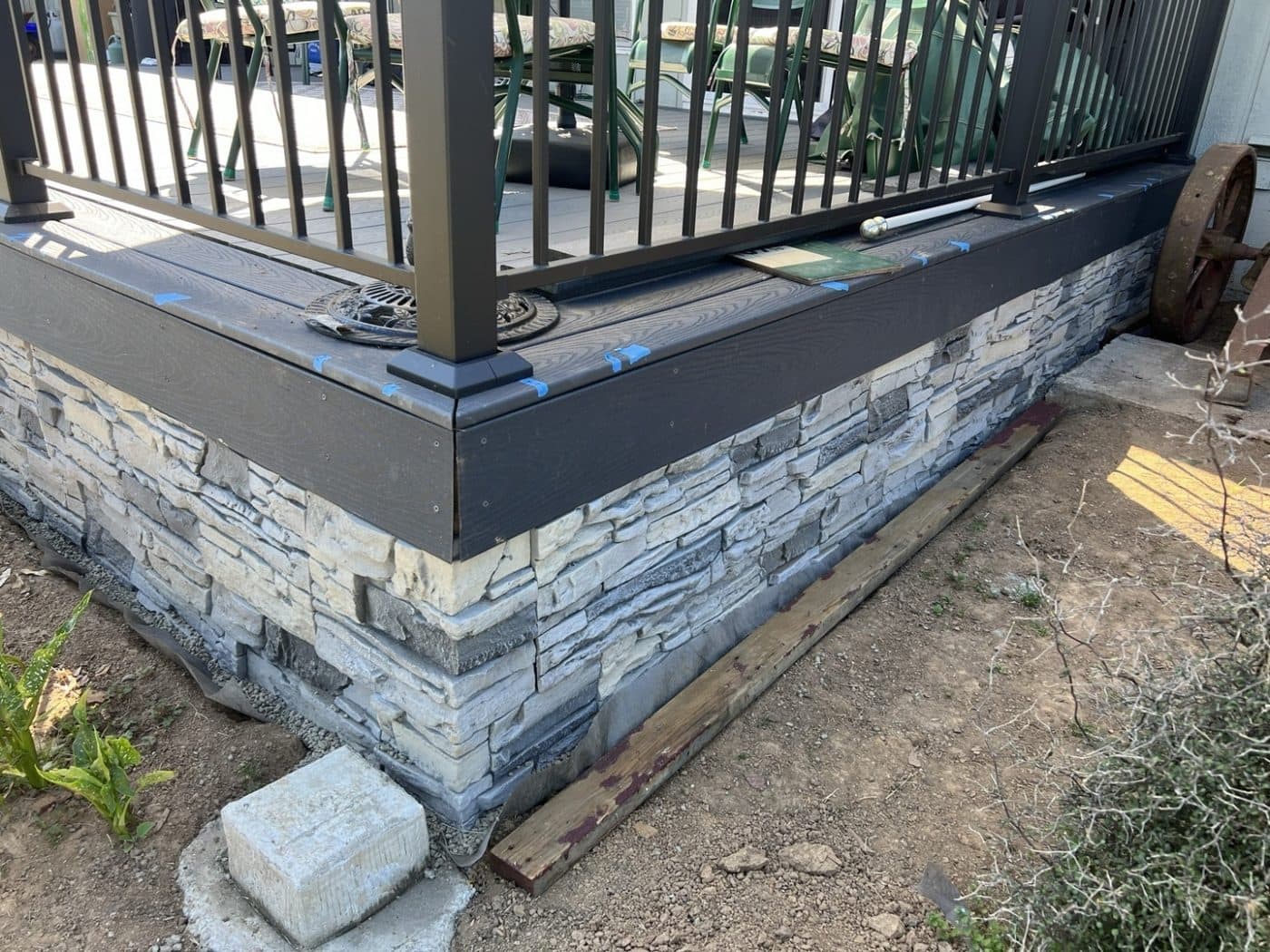 Northern Slate Stacked Stone DIY Deck Skirting Idea