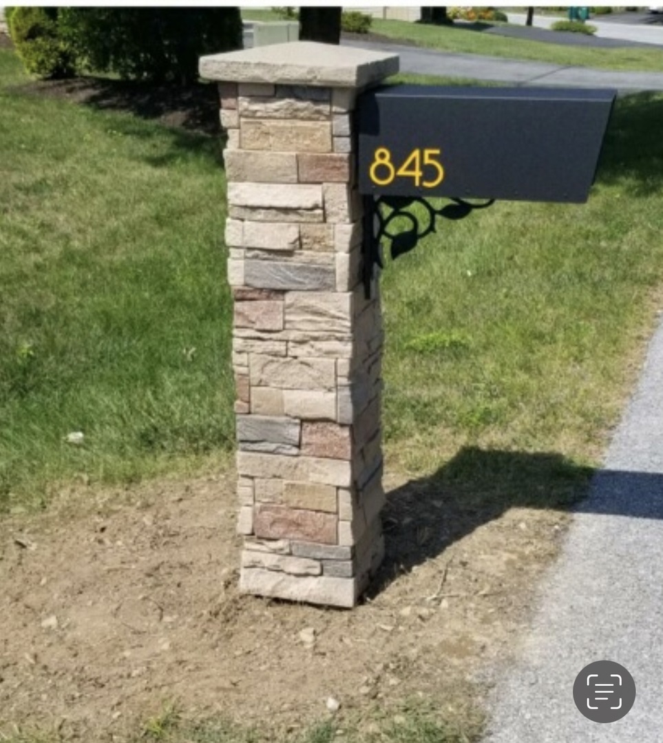 DIY Desert Sunrise Faux Stone Mailbox Pillar