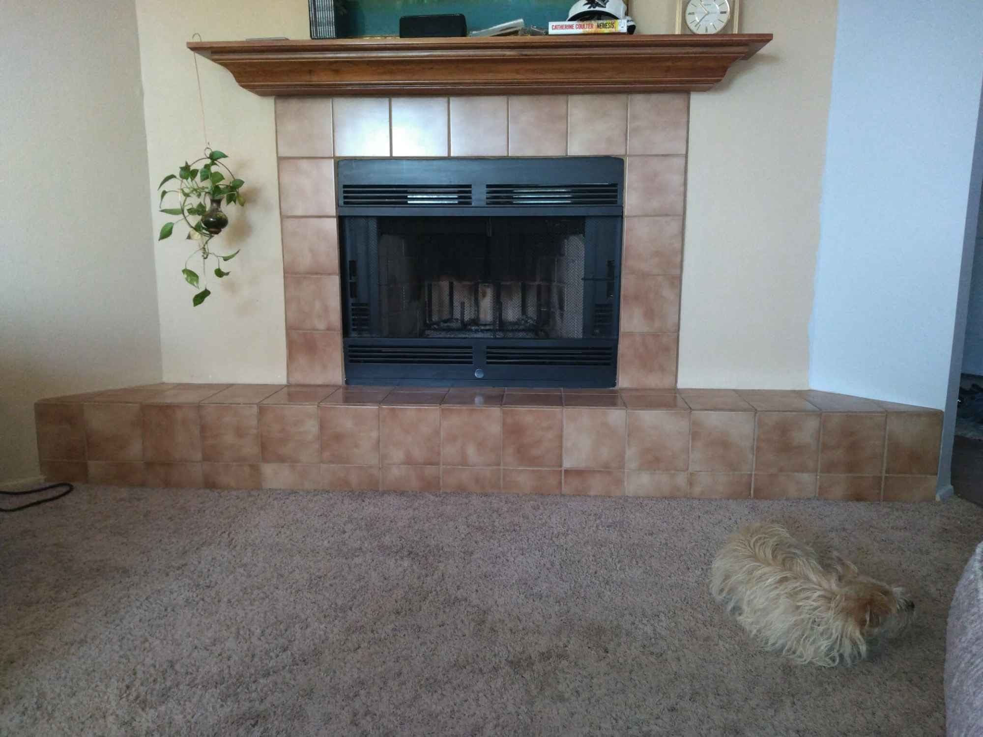 Before Faux Stone Corner Fireplace Design