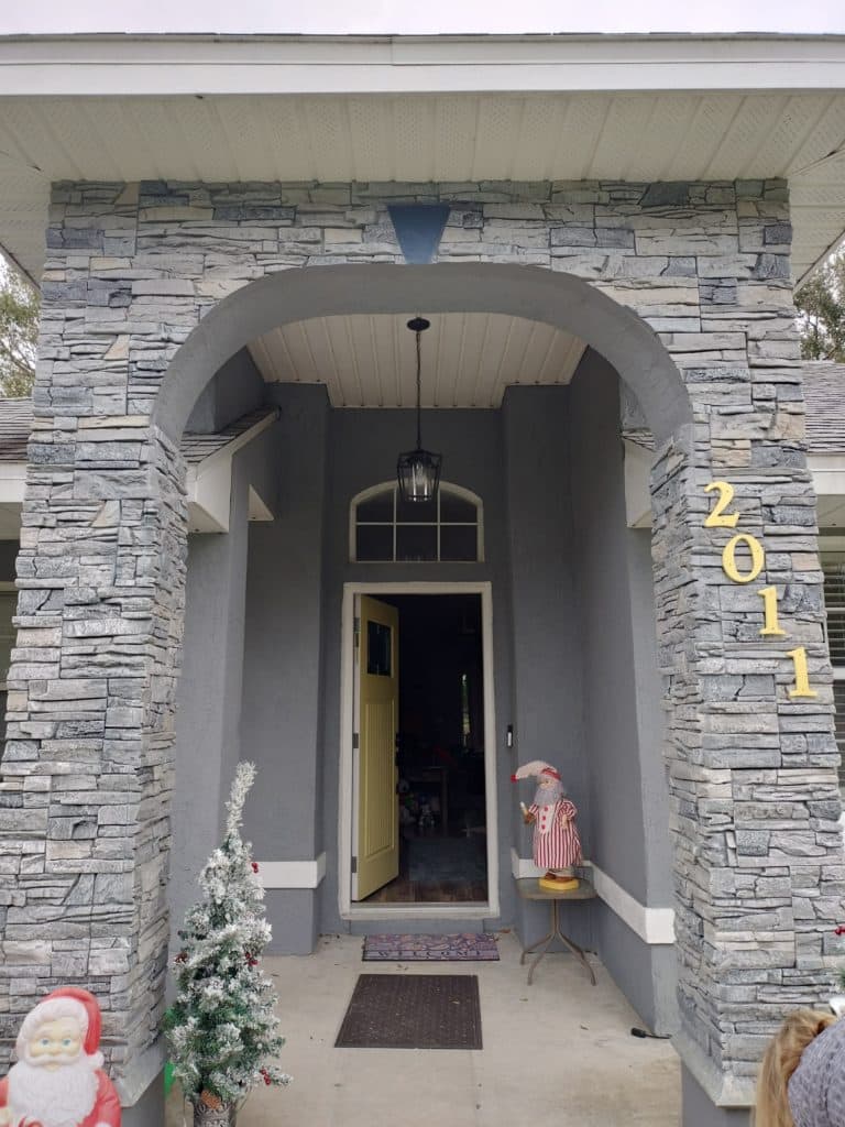 Northern Slate Stacked Stone DIY Home Entrance Idea