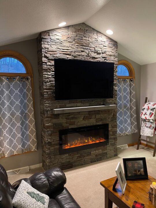 electric stone fireplace