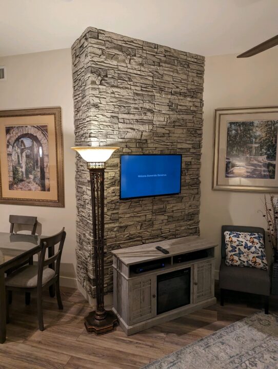 Arctic Smoke Faux Stone Corner Accent Wall