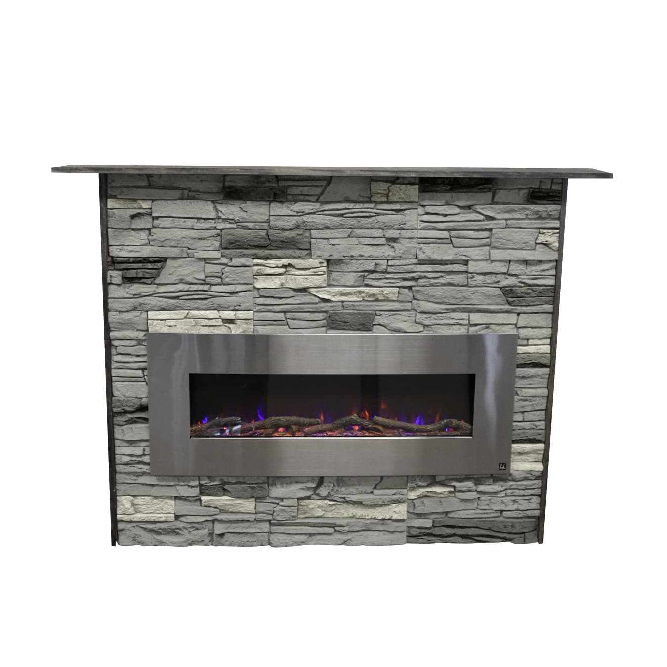 Bradford Fireplace Kit - Genstone + Electric Fireplace 