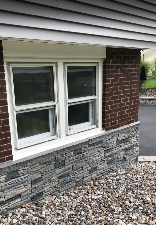 A Faux Stone Concrete Cover Up Project using our Northern Slate Stacked Stone panels.
