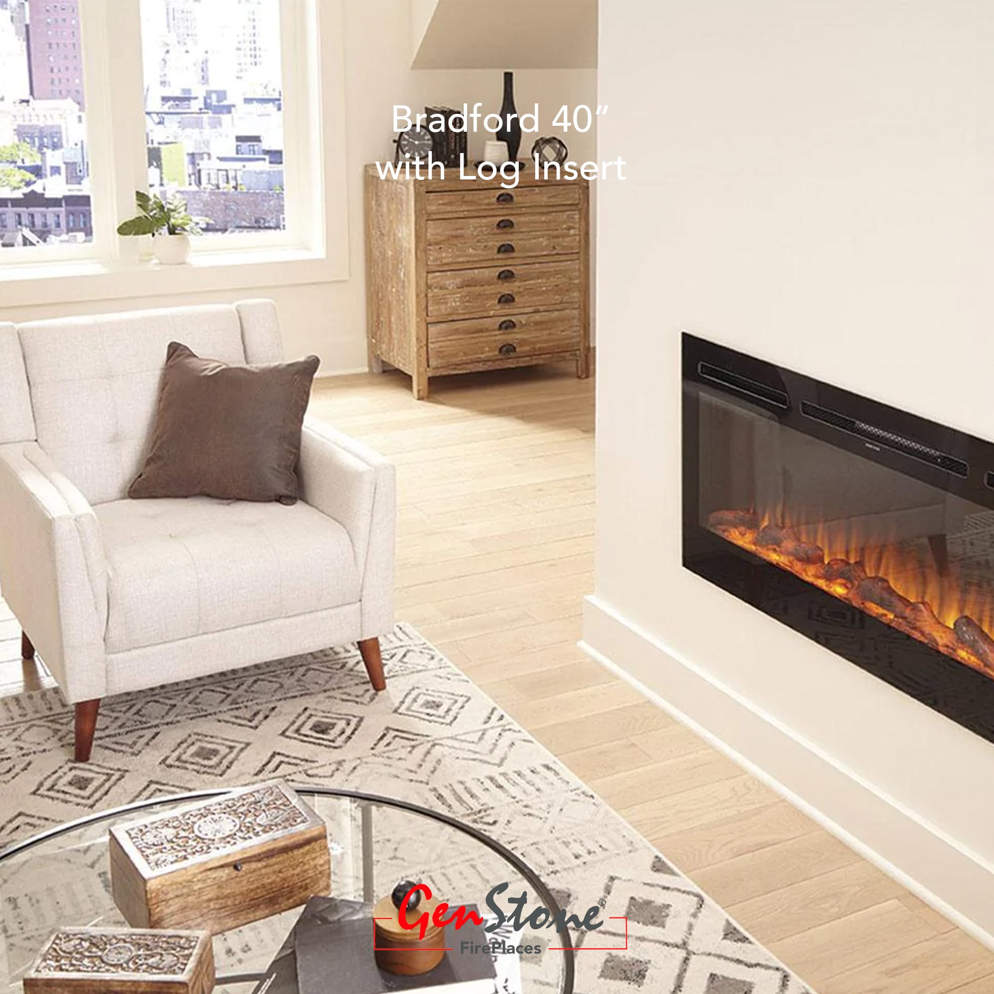 Bradford 40" Electric Fireplace GenStone