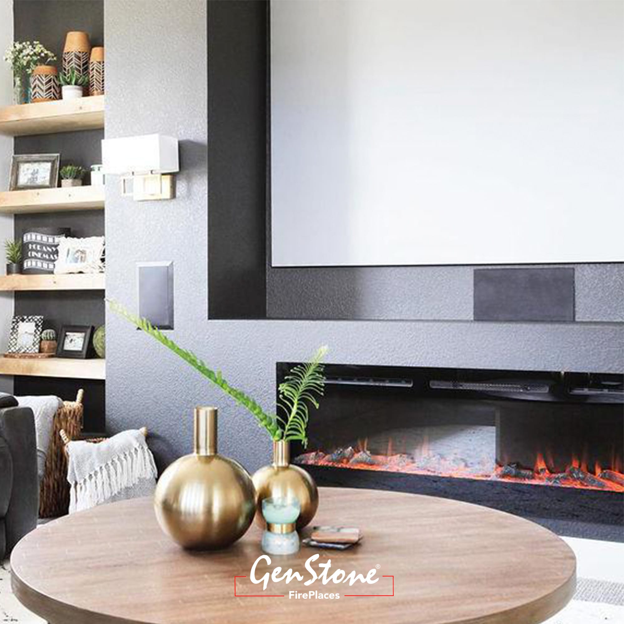 Bradford 72" Electric Fireplace GenStone