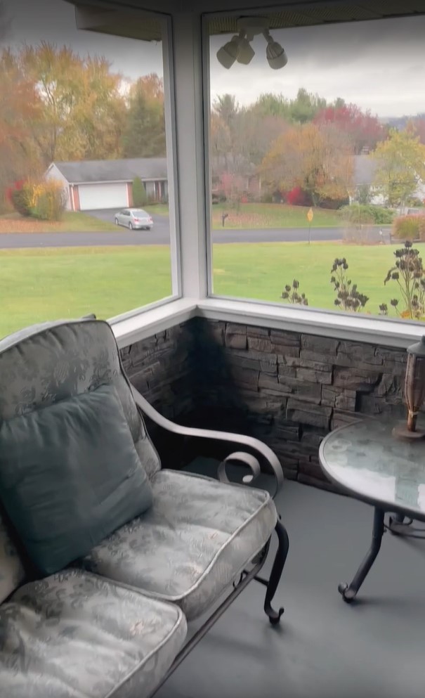A sunroom project that uses our Kenai faux stone.