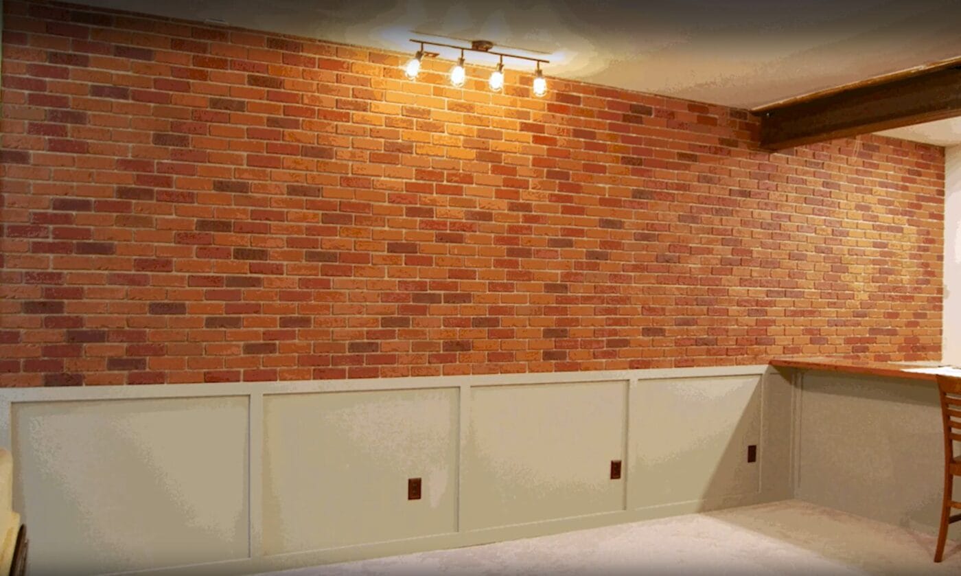 A DIY accent wall made with our Multi Color Brick Veneer panels.