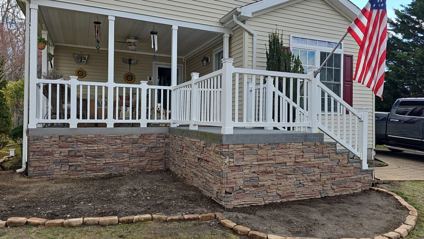 Upgrade your porch skirting with GenStone's Desert Sunrise Stone Veneer panels.