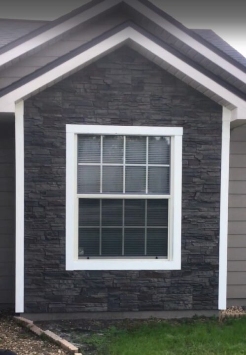 MyGenStoneDIY: A DIY siding accent project made using GenStone's Kenai Stacked Stone panels.