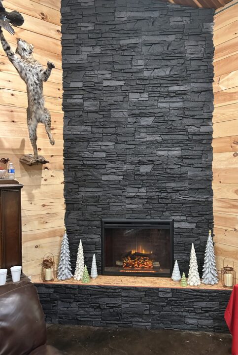 Johnny’s Faux Stone Fireplace