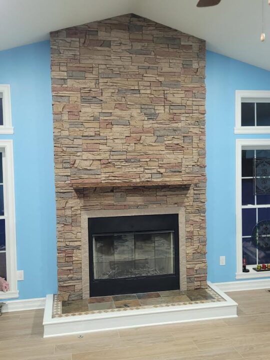 Richard’s Brown Stone Fireplace