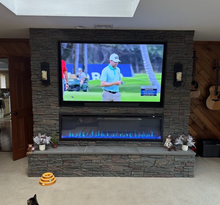 William’s Gray Stone Fireplace