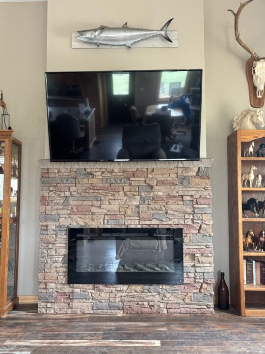 Darrell’s Light Brown Slate Fireplace