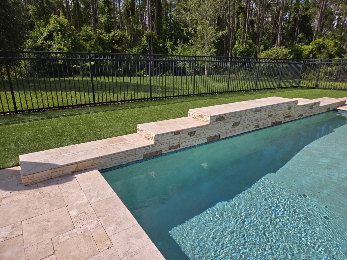 Hany decided to put GenStone's faux stone around their pool, bringing it to life.