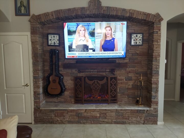 John’s Imitation Stone Fireplace
