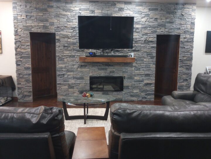 Madge’s Gray Stone Accent Wall