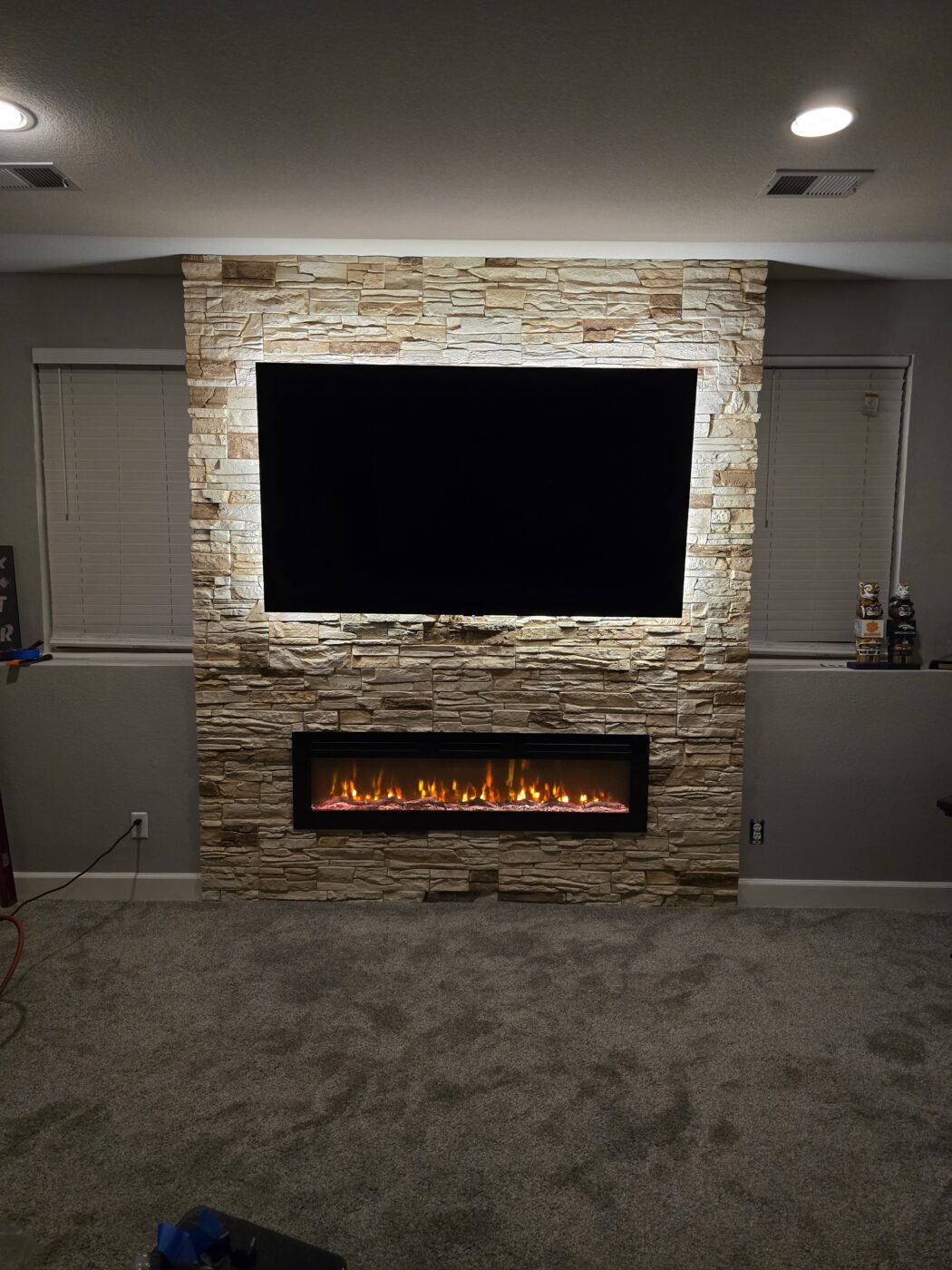 Michael's light brown fireplace​