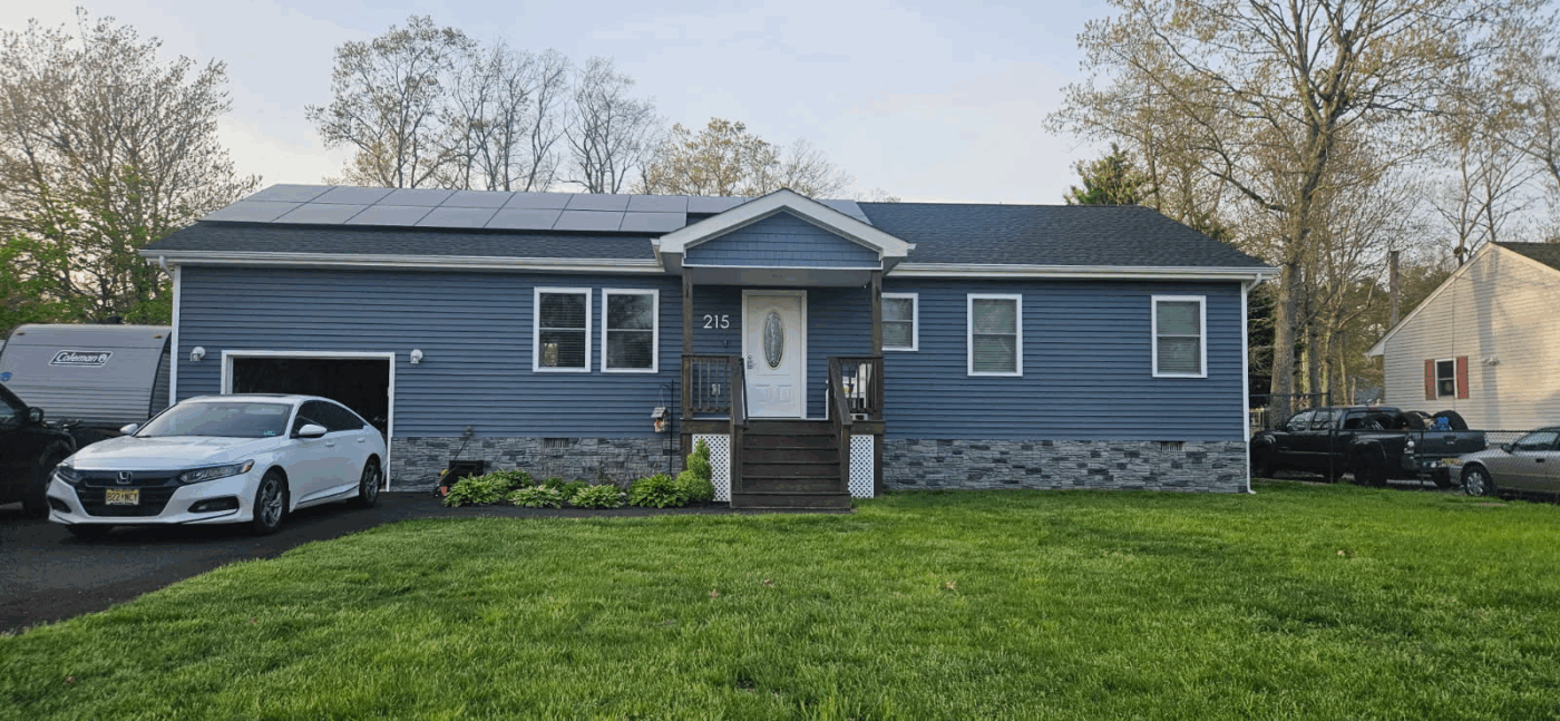This home exterior has a DIY slate foundation cover that was created with GenStone's Northern Slate Stacked Stone.