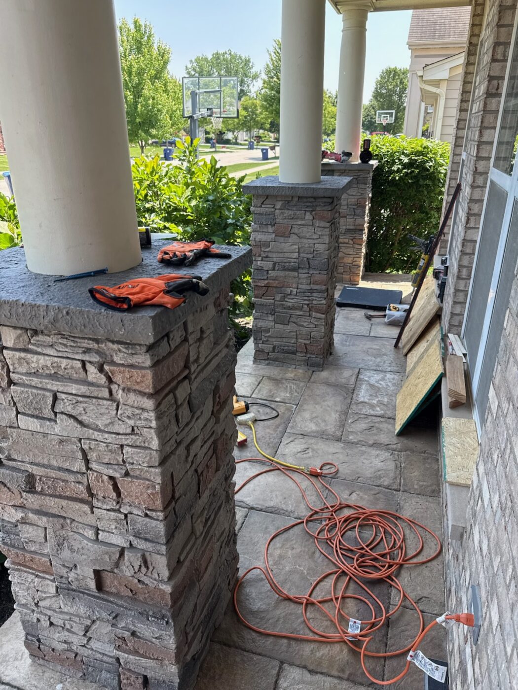 This home's columns were redesigned using GenStone's Kenai Stacked Stone, completing beautiful DIY stone columns.