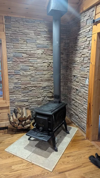 Scott’s Brown Faux Slate Stove Surround