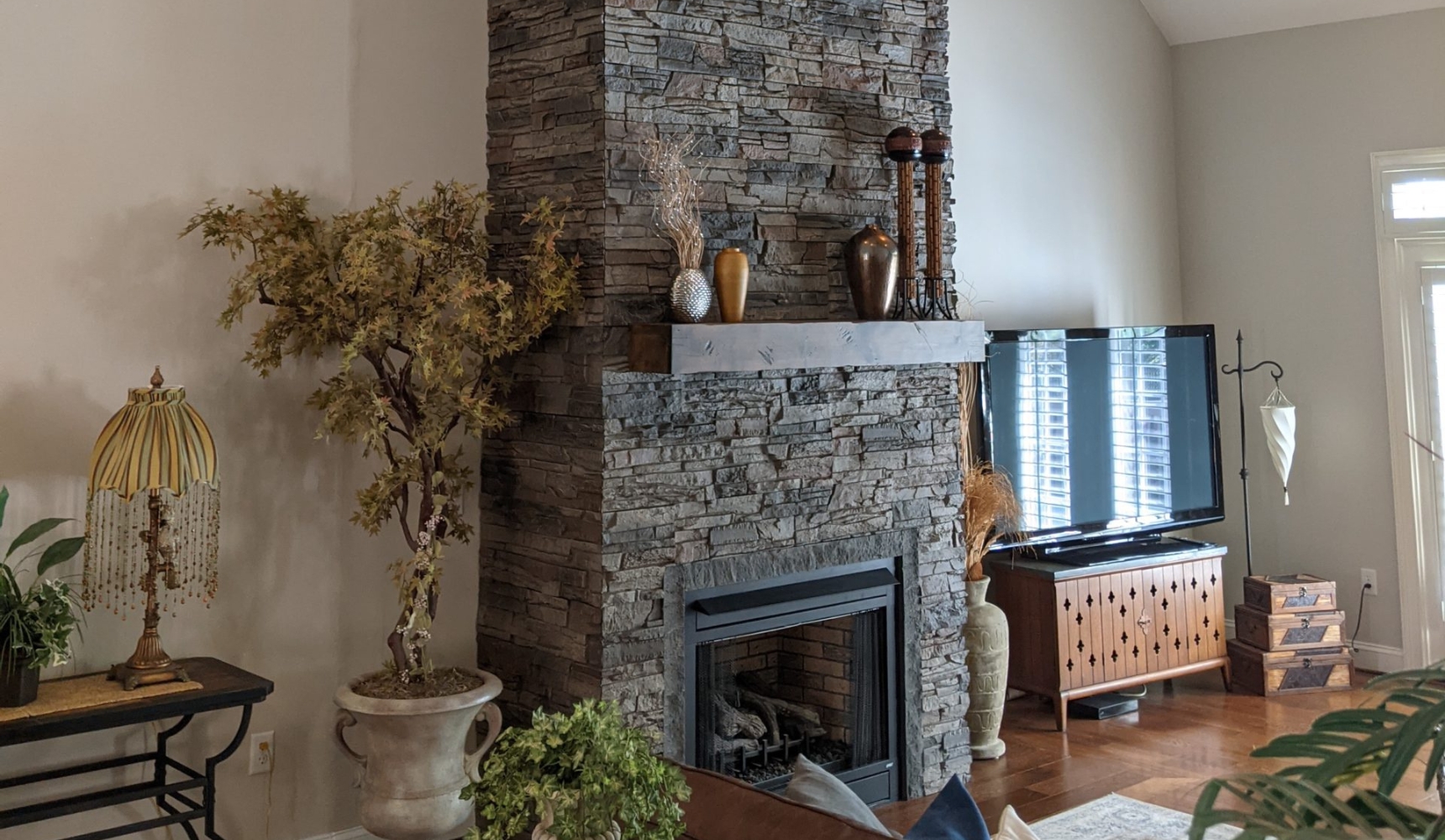 Fireplace Wall Stone Panels Ideas