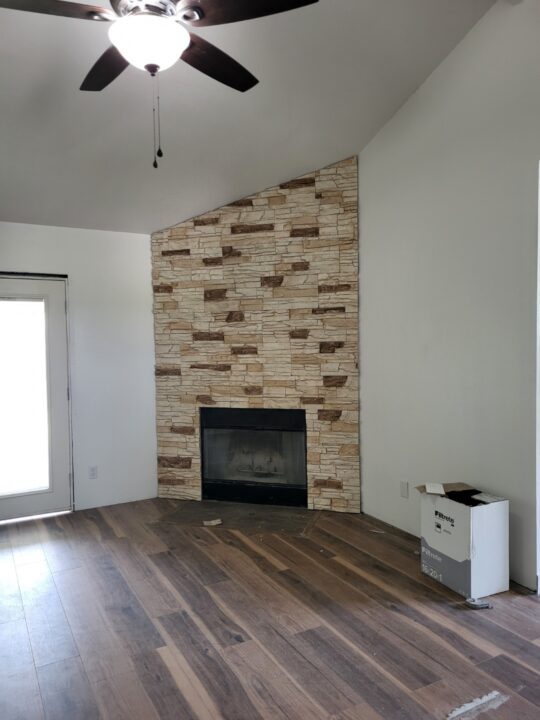 Pat’s Vanilla Bean Stone Fireplace Surround