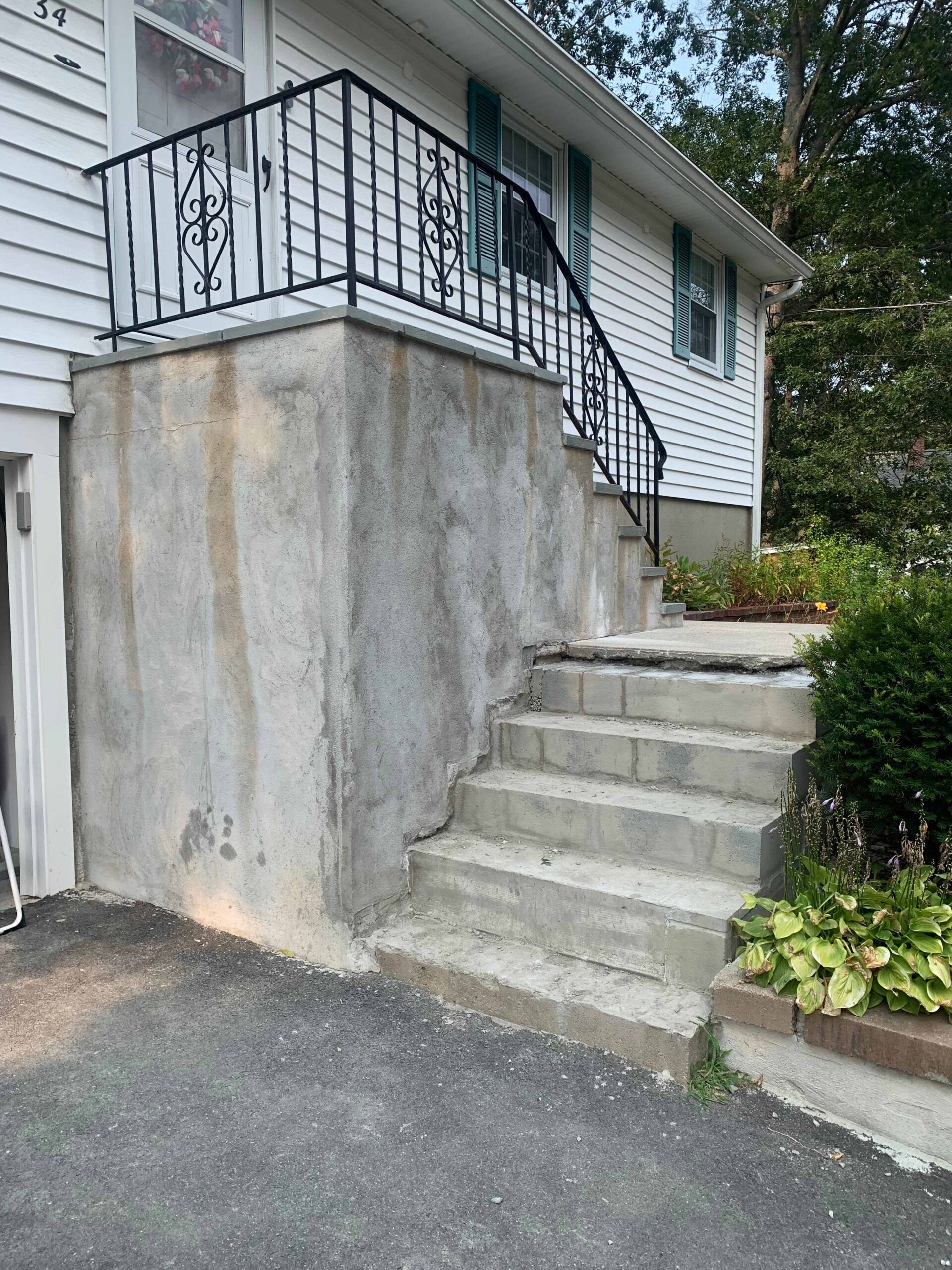 Cover Concrete Porch Foundation Before
