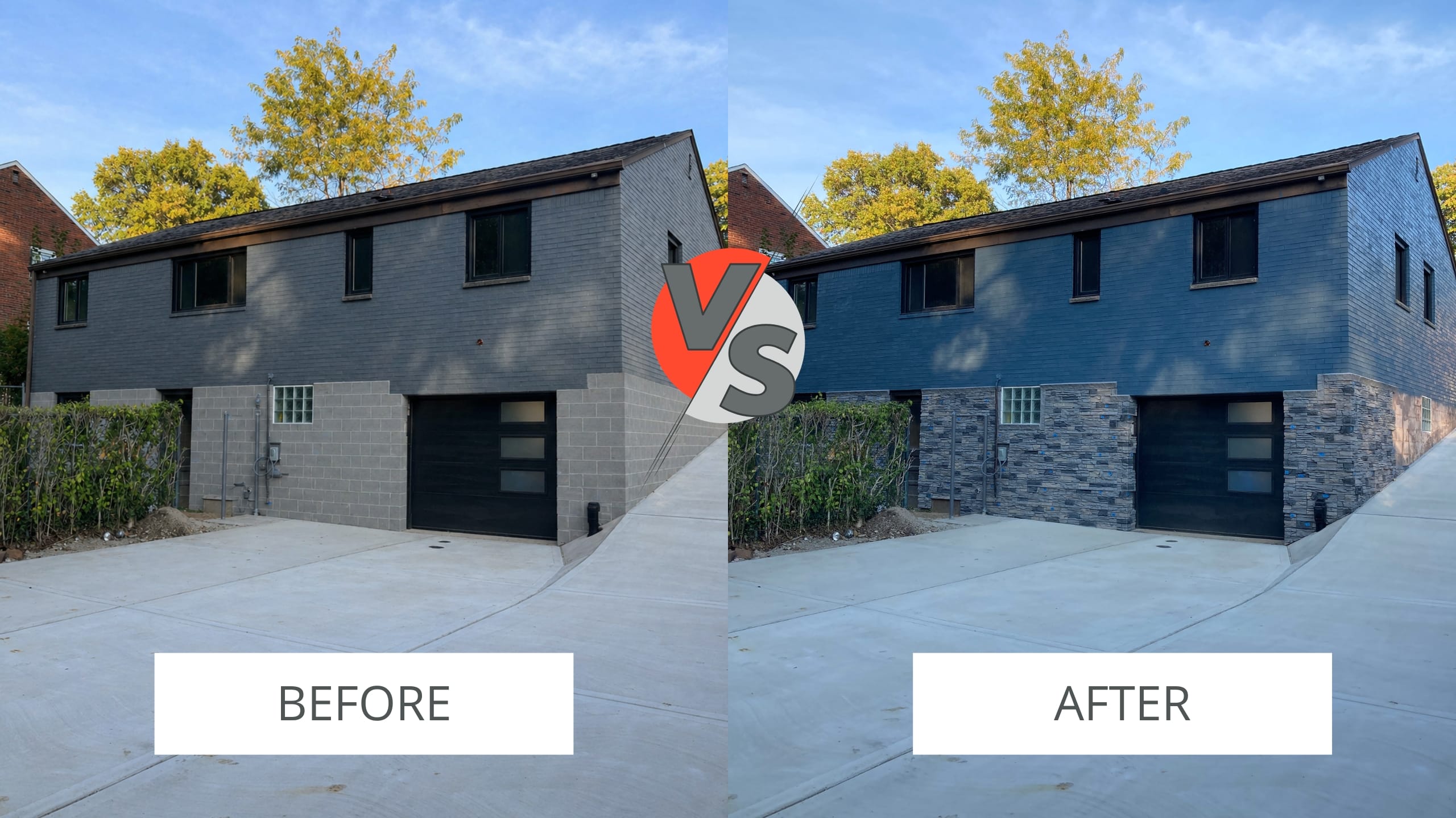 Cover Foundation Wall Exterior Before and After