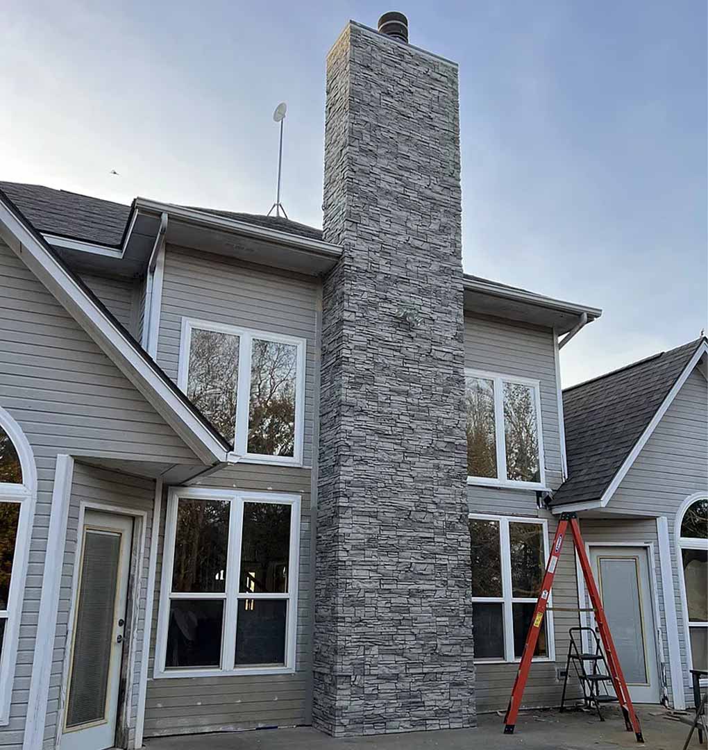 Exterior Chimney Makeover After
