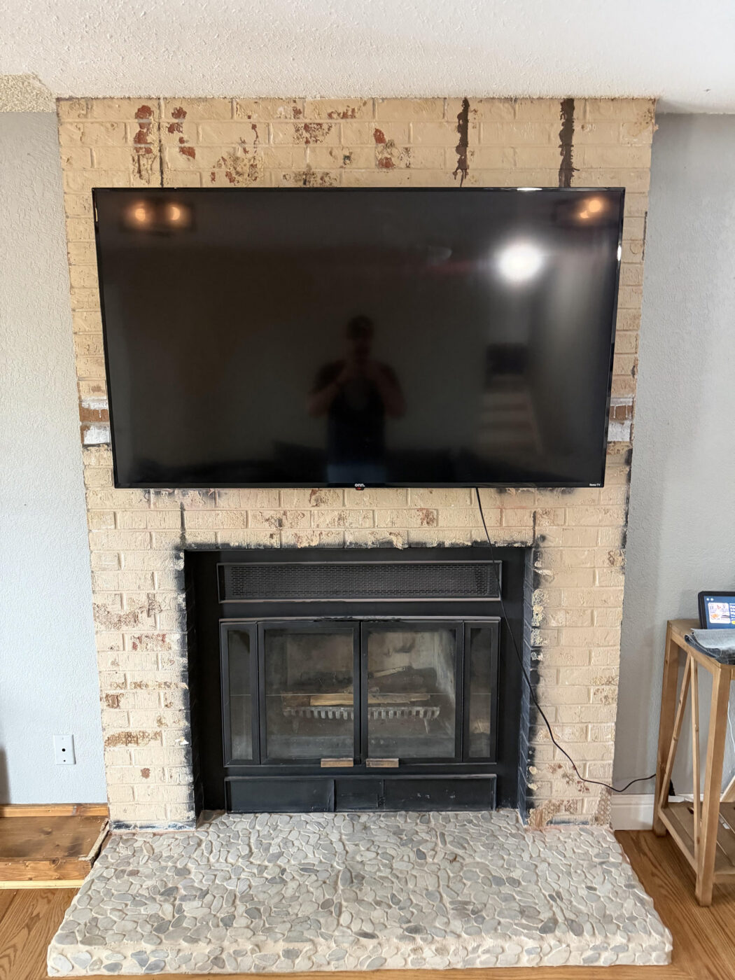 Arctic Smoke fireplace surround before